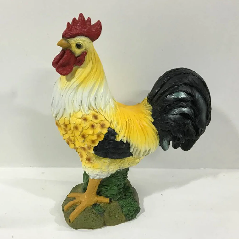 chisheen rooster decor garden statue chicken yard art sculpture outdoor