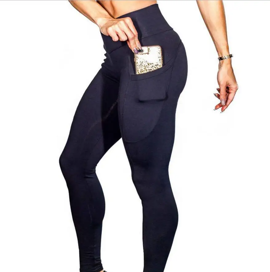 Womens Athletic Apparel Factory Direct Supply High Waist Tight Yoga Pants with Pocket