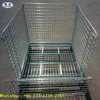 Best Price Foldable 4 sided wire rolling metal storage cage Container