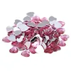 Custom Size Pink Color Flatback Heart Gemstone Silver Backing Resin Stones