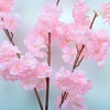High quality romantic wedding fake flower plastic branch silk cherry blossom flowers for sale