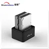 Portable Aluminum alll in 1 dual-bay sata hard disk ethernet hdd docking station driver support both 2.5"&3.5" hdd