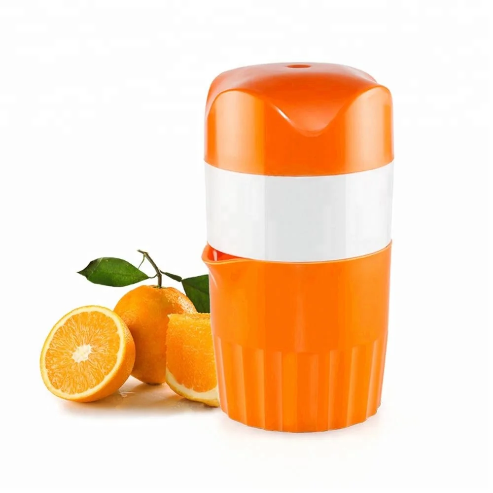 

Manual Orange Citrus Lime Squeezer Portable, Orange and white