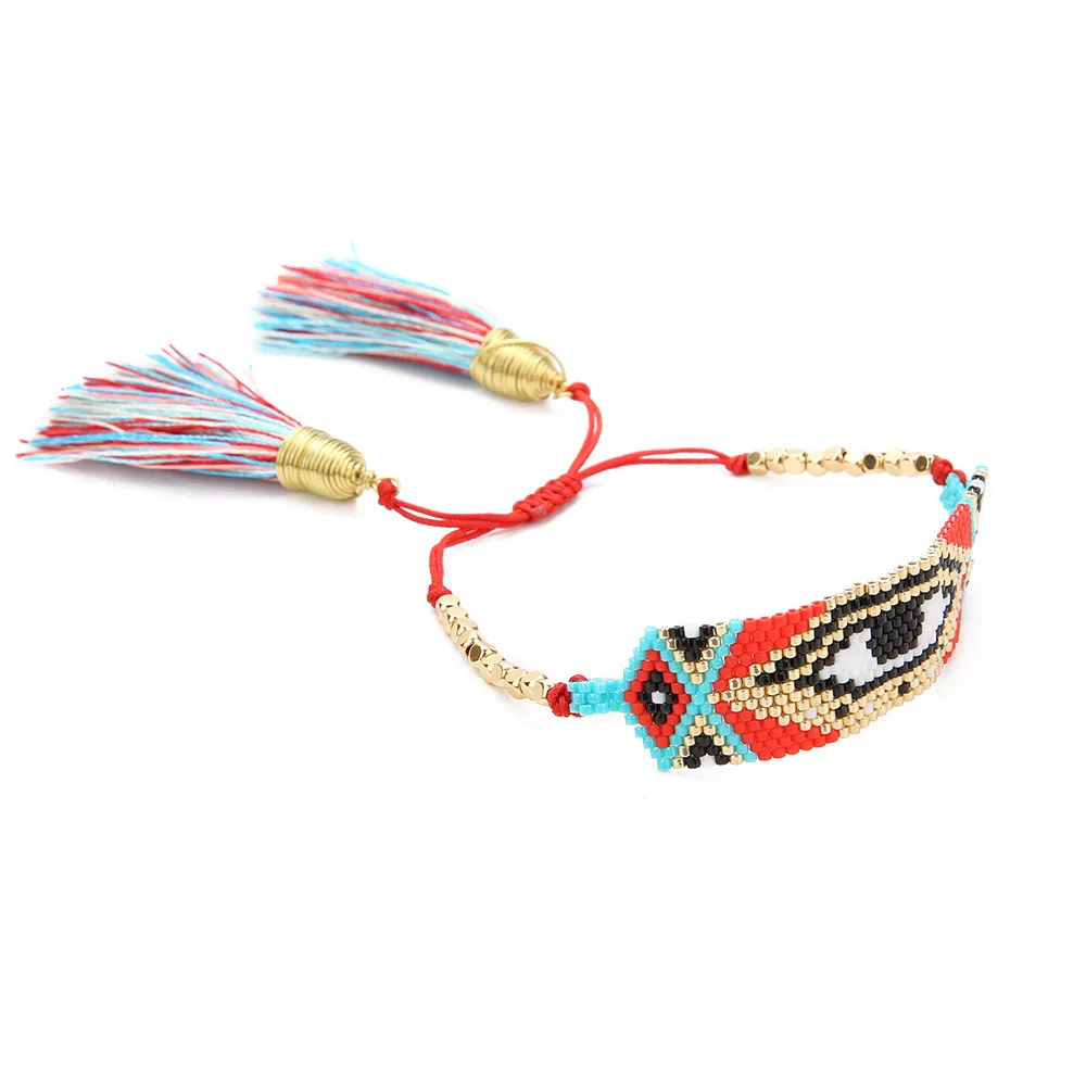 

Turkey eye bracelet wholesale miyuki bead bracelet tassel seed bead bracelets handmade 2022, Picture