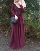 

Dubai Women Long Sleeve Maxi Evening Dress Arabic Muslim Casual Abaya