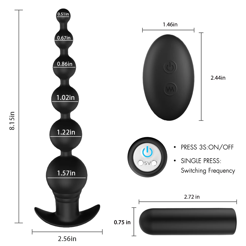 S-HANDE Remote Control Anal Beads Vibrator Sex Toys Butt Plug For Women Man Anal Plug