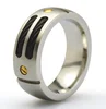 Domed metal rope screw brushed titanium wedding tings engagement band