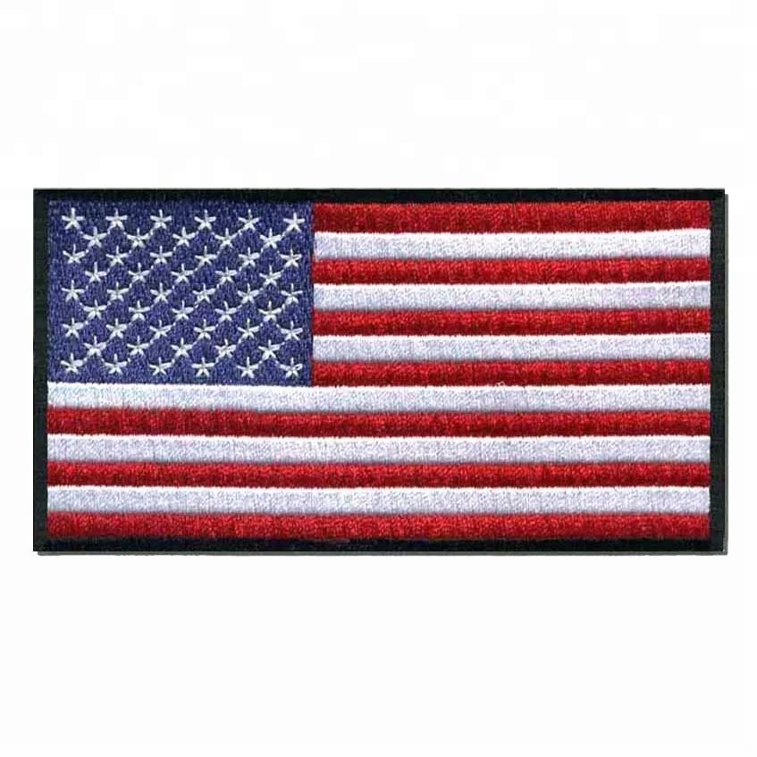 Alibaba China Reliable Supplier Whosale Embroidered American Flag USA Flag Patches US Nation Flag Patches Iron on Patches