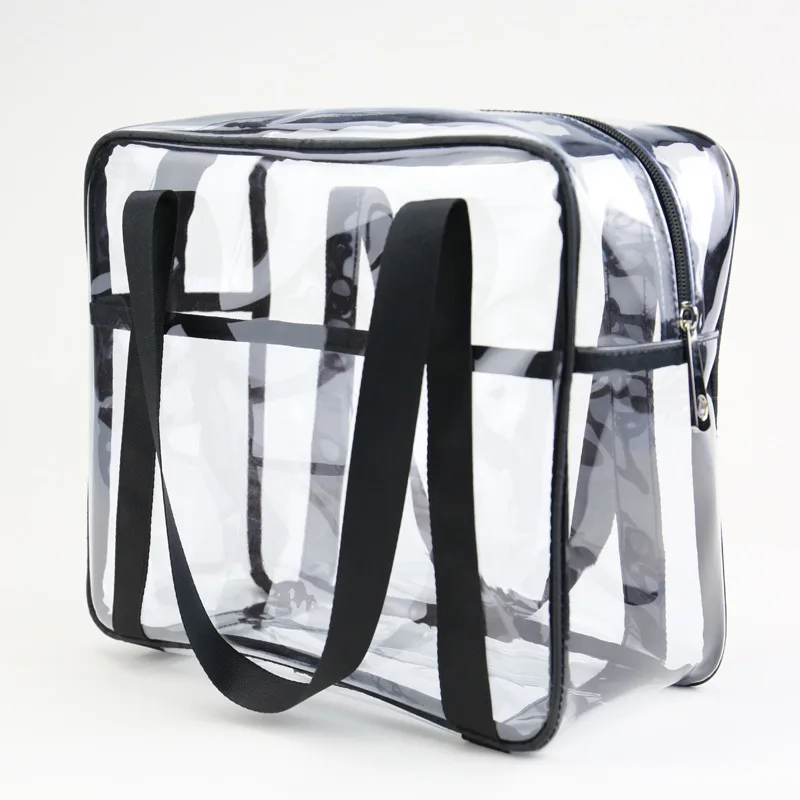 

custom new designer clear pvc plastic zipper tote bag travel women handbag