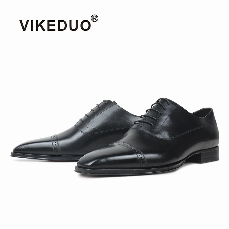 

Vikeduo Hand Made Shop For Men's Fashion Newest Luxury Brogues Black Office Oxford Leather Sole Shoes