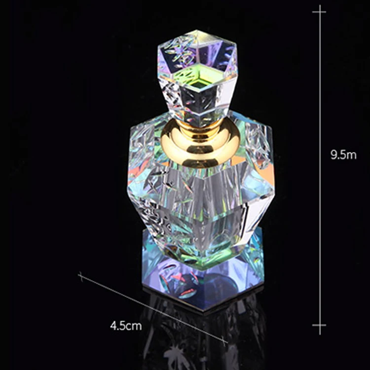 luxury champagne sales K9 3ml crystal glass perfume bottle / Champagne Color Mini Perfume Bottle Gift from China