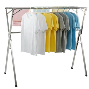 Image of Adjustable Universal Stainless Steel Folding Clothes Drying Rack Kids Clothes Dry Rail Rack For Steaming