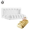 Novelty Design Long Loaf Circles Silicone Cake Baking Molds For Mousse Browine