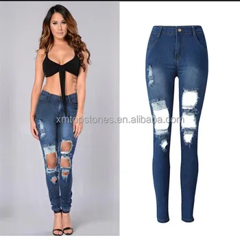 calca jeans skinny rasgada