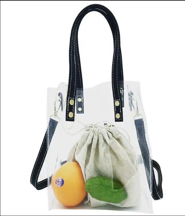 

Ins hot sale lady clear PVC jelly bag, Clear, black, white, coffee