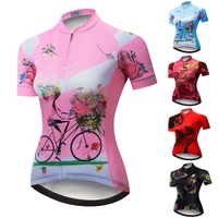 

Custom Reflective Pockets Cycling Jersey Women's Short Sleeve MTB Bike Clothing Bicycle Shirt Tops Maillot Ropa Ciclismo Pink