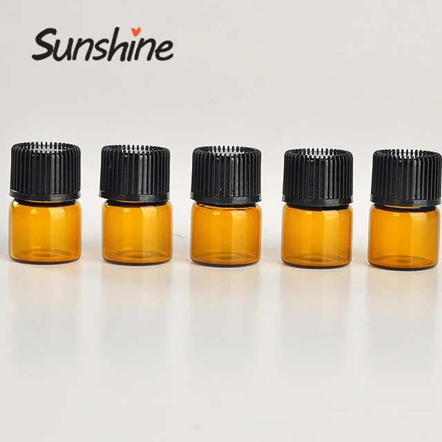 

Mini free samples amber small glass essential oil 1ml bottle