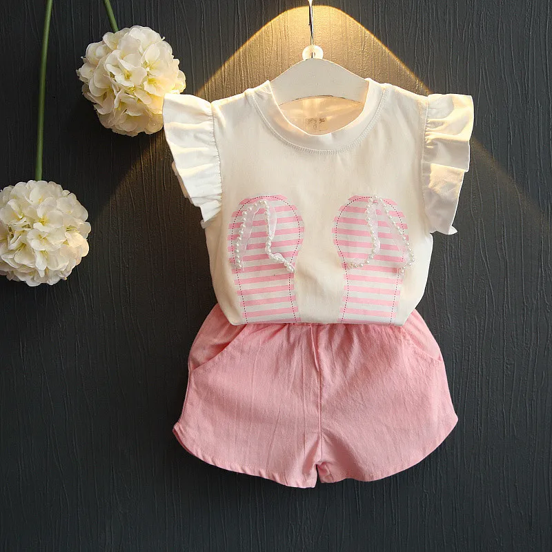 

Girl Ruffle Raglan T-shirt Kids Outfit Clothes For China Supplier Clothing, As picture