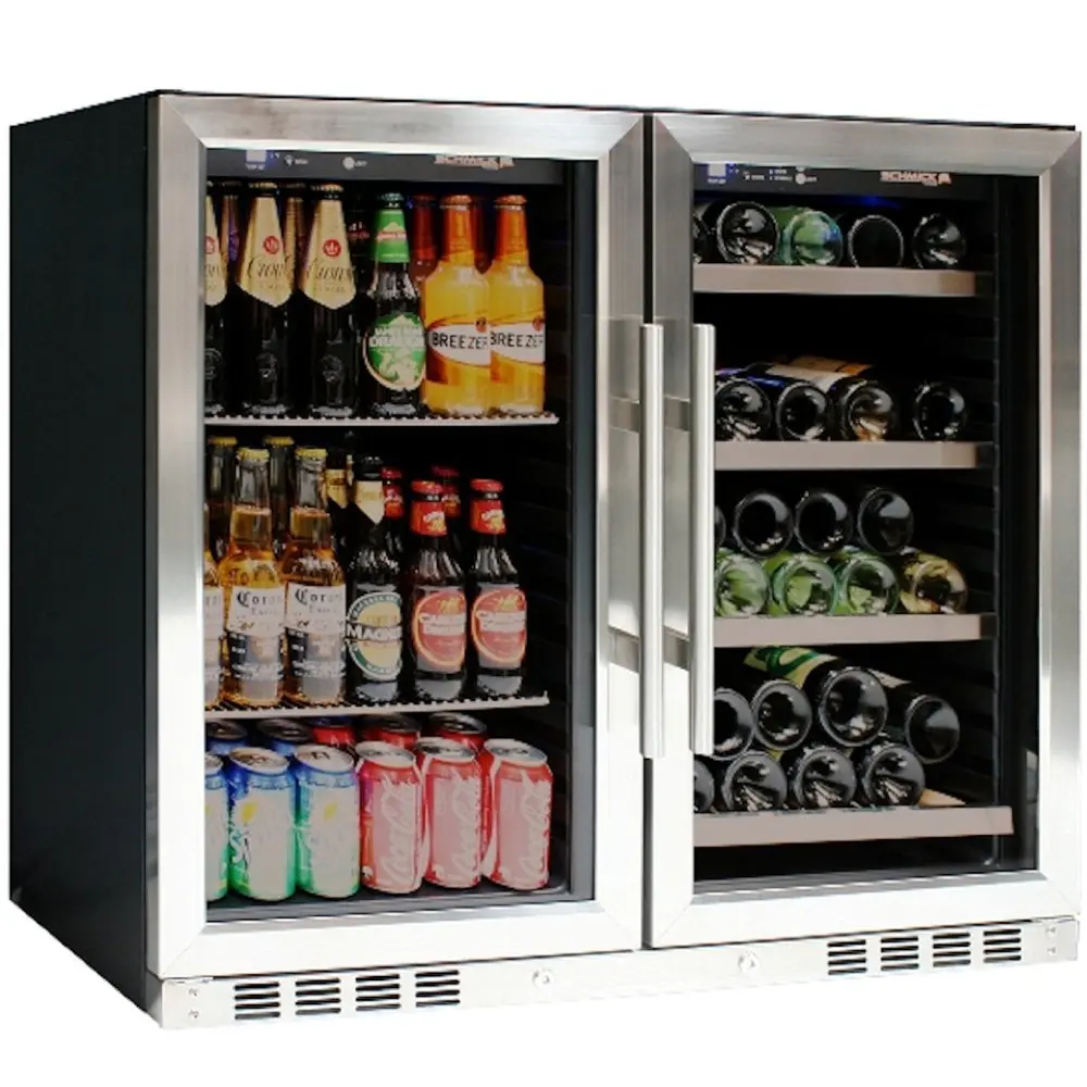 Ideal for Bars Restaurants 112.4 Pounds Dual Zone Wine Cooler KingsBottle Stainless Steel Wine Fridge with Glass Door Commercial Use Homes 46 Bottles Refrigerator Italian Temperature Control