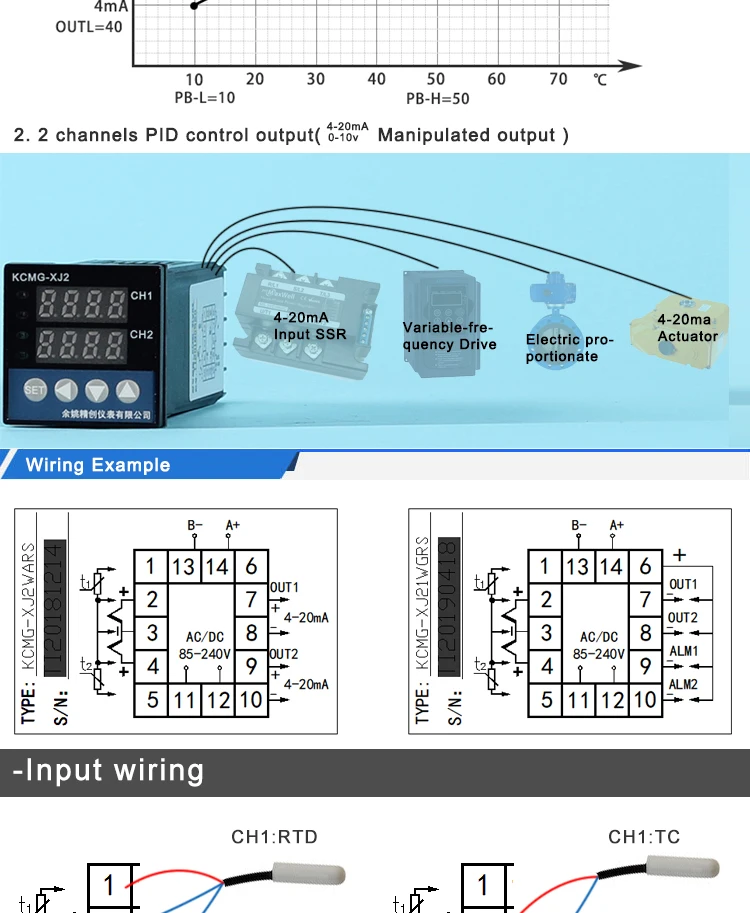 Dual Input Temperature Controller with 4-20ma Output
