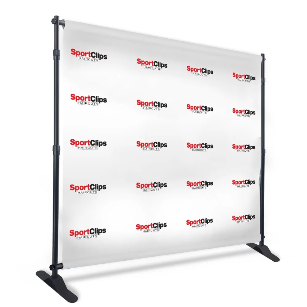 8' Width And 8' Tall Telescopic Banner Stand Step And Repeat Adjustable ...