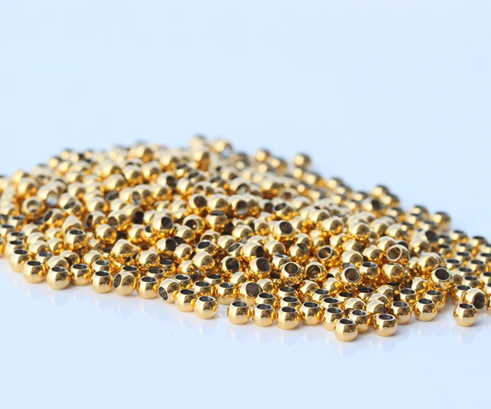 

Plain Round Indian 14K Gold Ball Beads Wholesale, Gold/silver/gun black/white gold/rose gold