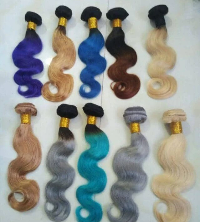 

customized color hair weaves two tone three tone
