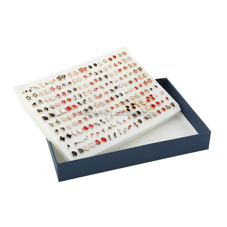 Factory direct sale new fashion resin and oil drawing all types of earrings 100pairs/box plastic earrings