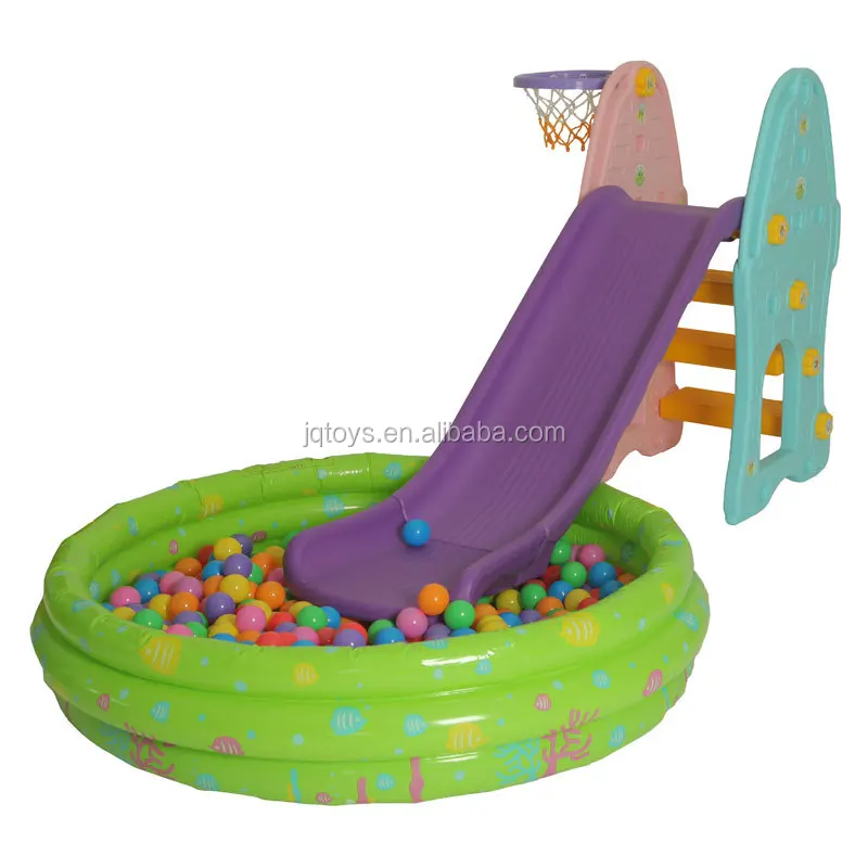 Newest Colored Plastic Indoor Slide Kids Toys Slide With Inflatable