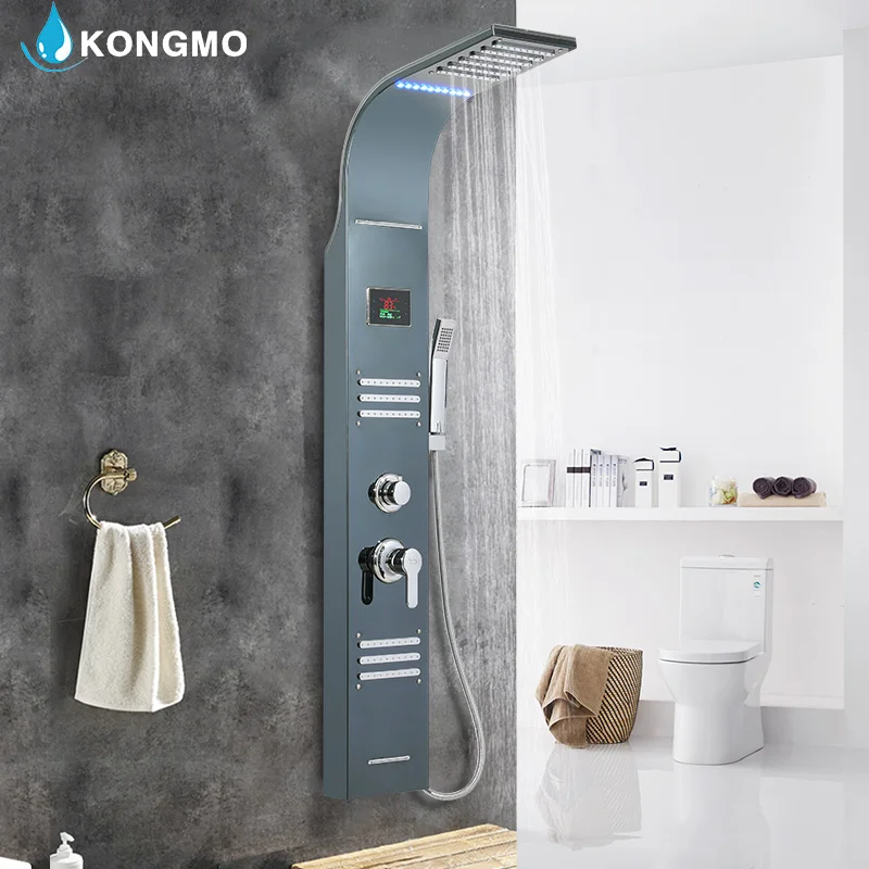 
Konmo Multifunction Stainless Steel Massage Rainfall Shower Panel 6214 1 