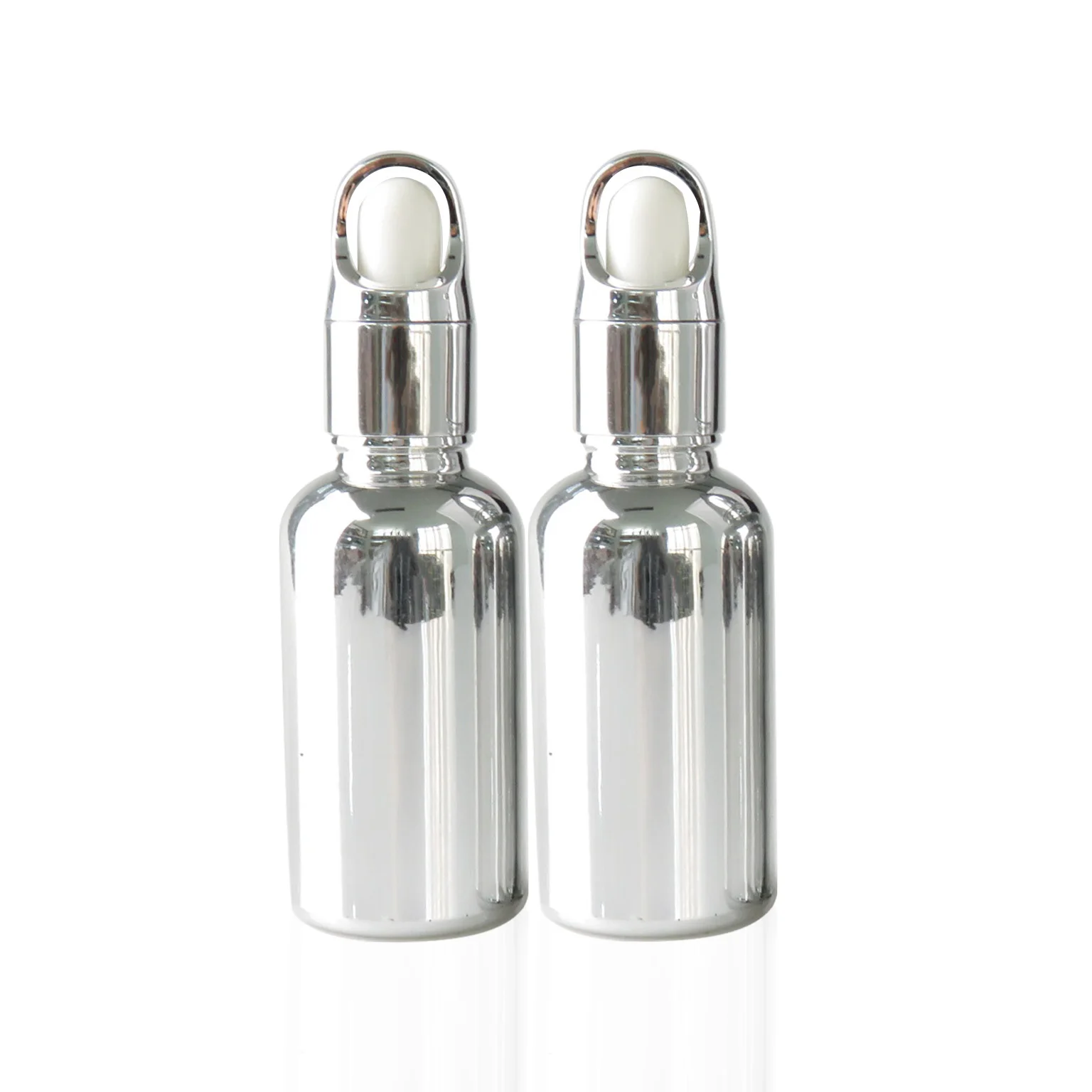 30ml Electroplated Silver Glass Eliquid Dropper Bottle