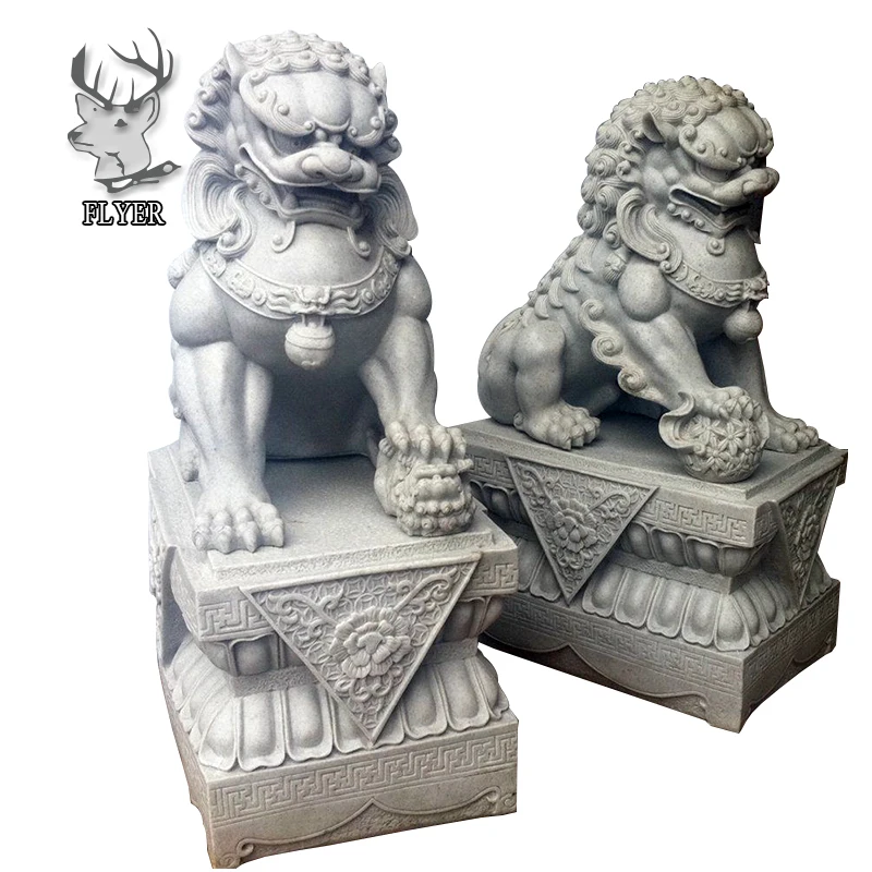 Outdoor Small Size Granite Fu Dog Statue With Pedestal Buy Granite Fu