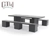 Outdoor furniture aluminium outdoor bench dining table set