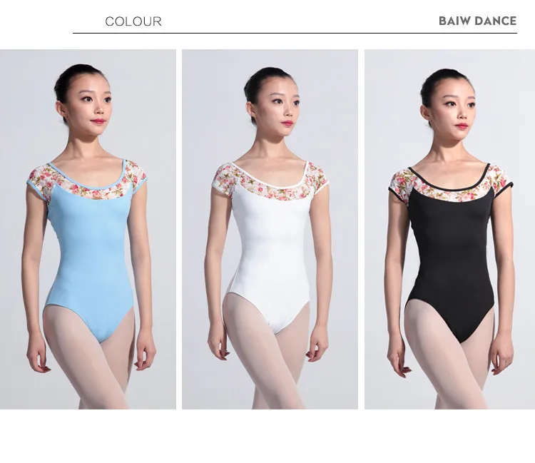 117142209 Super Nice Leotards Girls Half Sleeve Lace Elegant Ballet