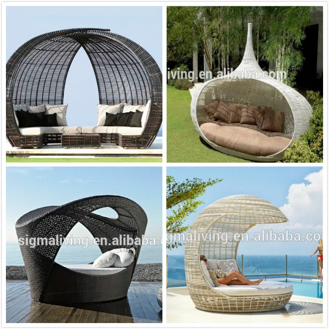New Design Good Quality Patio Furniture Outdoor Beds Rattan Bird