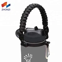 

550IB Adjustable Handmade Paracord Handle Water Bottle Handle With Safety Ring Holds hydroflask handle paracord