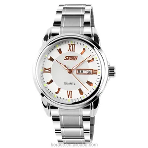 SKMEI Men's Stainless Steel Business Warch Classic Quartz Waterproof Calendar Wristwatch 9082