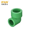 High Quality Ppr Plastic Korean Material Ppr Reduce Elbow Size 32*20Mm Plumbing Fitting Green Pipe Fittings