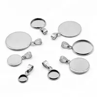 

High Quality 316L Stainless Steel Pendant Trays 10-40mm, Flat Round Cabochon Bezel Settings for Jewelry Making