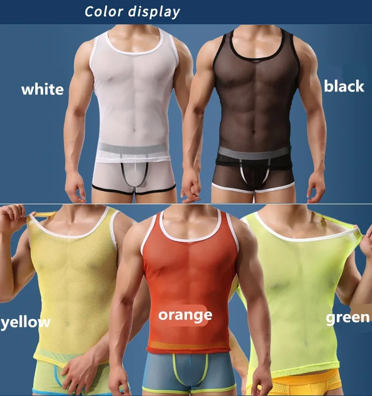 Hot Sale And New Style Man Sexy Mesh Colors For Choice Transparent