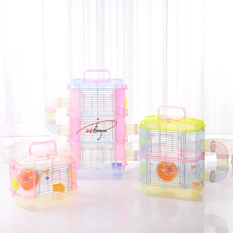 Transparent Hamster Cage,Multilayer Pet Cage Pp Material Traveling