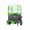 Hydraulic four wheel mobile scissor lift table with pulling device