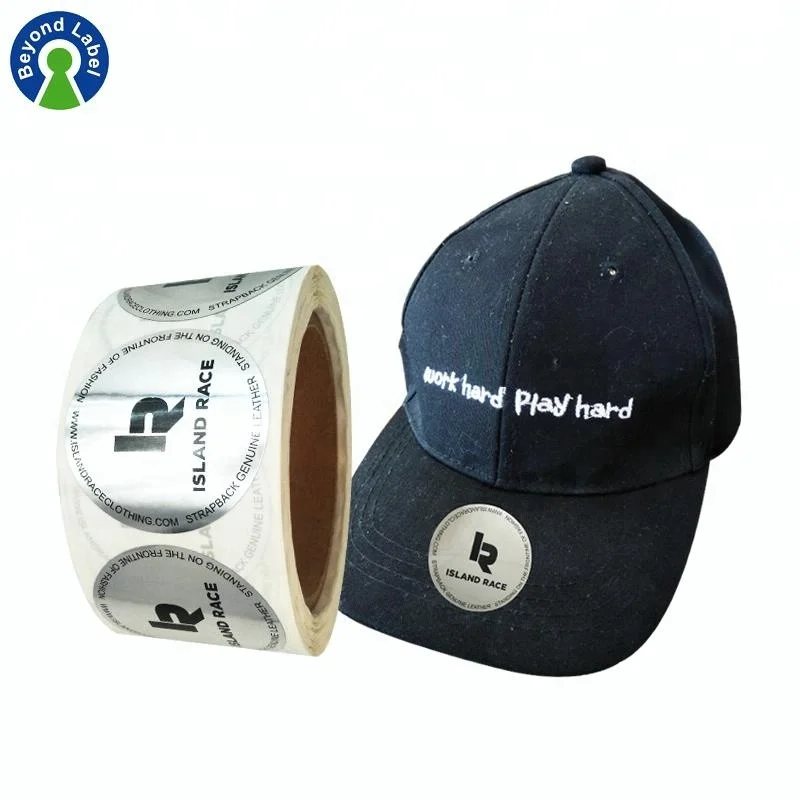 Custom Self Adhesive Hat Label Silver Metal Logo Printed Sticker Roll