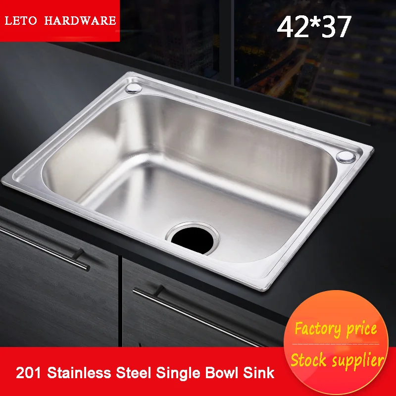 
4237 Sanitary ware single bowl corner sink stainless steel for kitchen with drainboard 