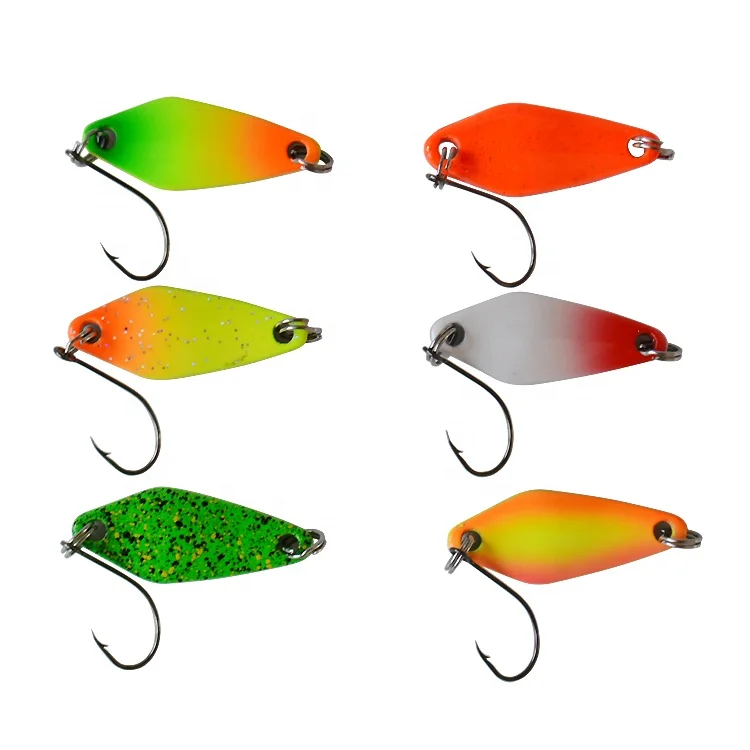 

3cm/3g Trout Spoon Metal Fishing Lures With Single Hook, Vavious colors