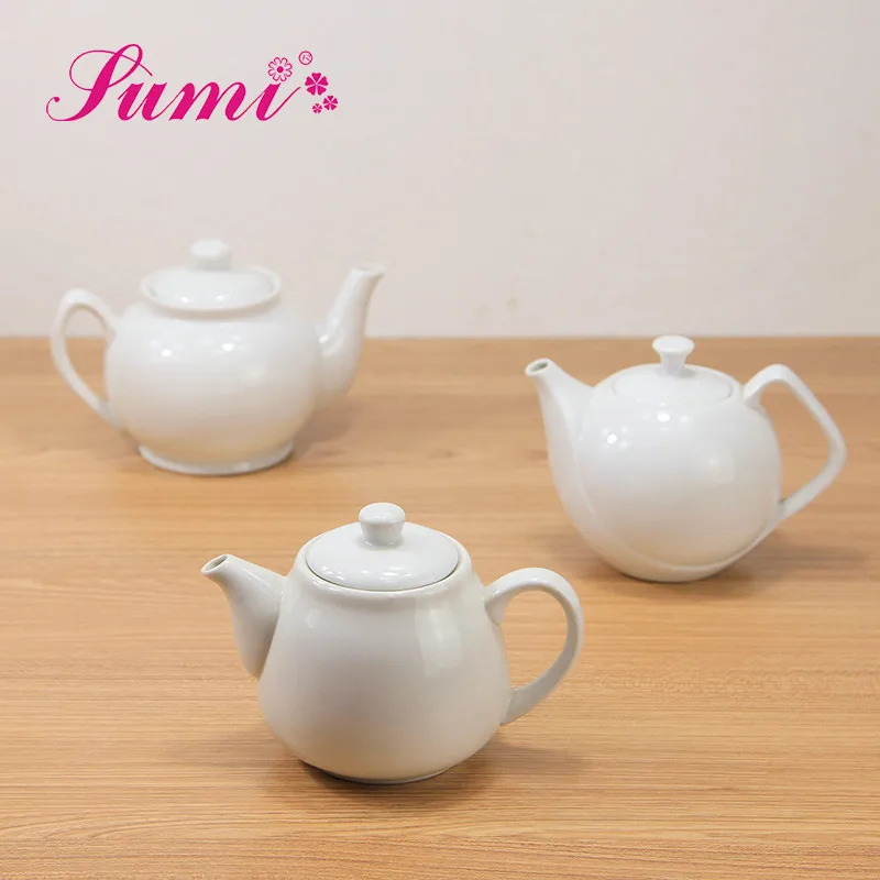 Hotel Restaurant White 600ml Porcelain Ceramic Coffee Teapot Tea Pot