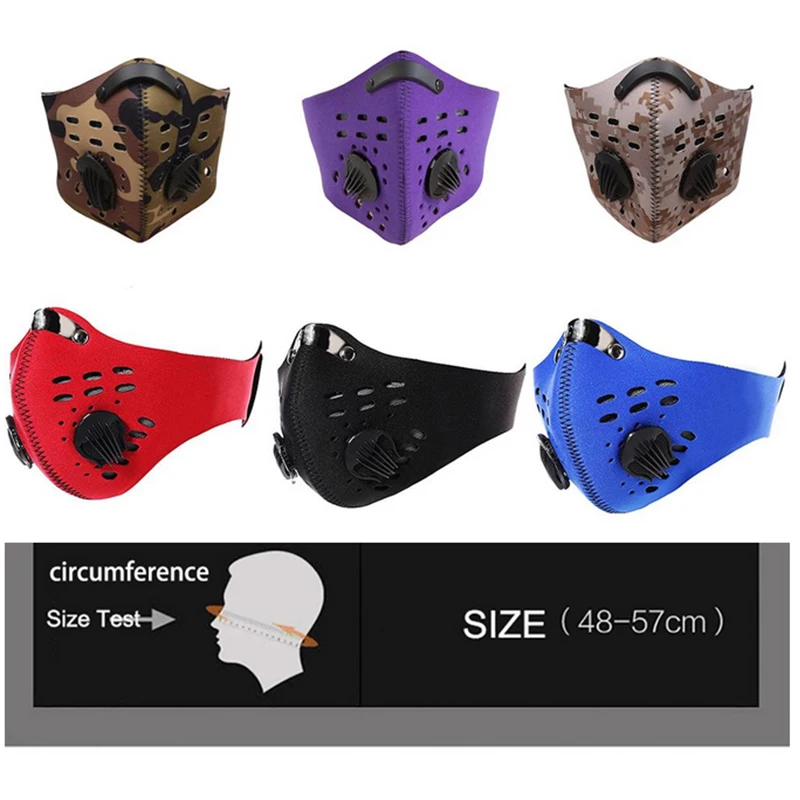 Outdoor bicycle riding half face activated carbon anti smog neoprene face protect mask