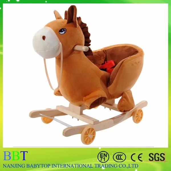 plush rocking horse with wheels