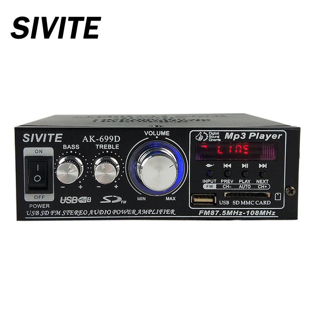 

Small Amplifier For Sale Tube Hi-Fi Power Soft Digital Car Mini Amp A699, Black