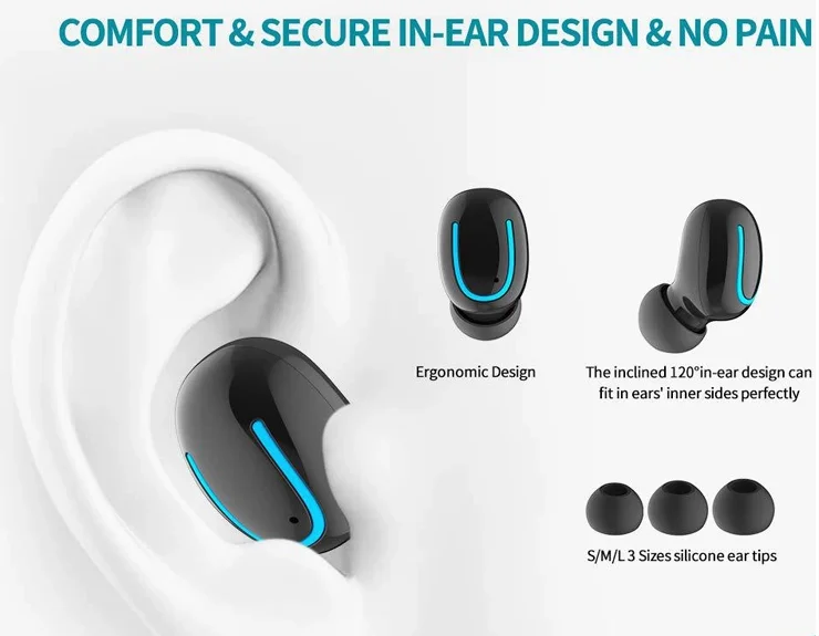 Waterproof IPX 5 Bluetooth 5.0 Mini Wireless Stereo Earphones With Charging Box Single Earbud HBQ-Q32